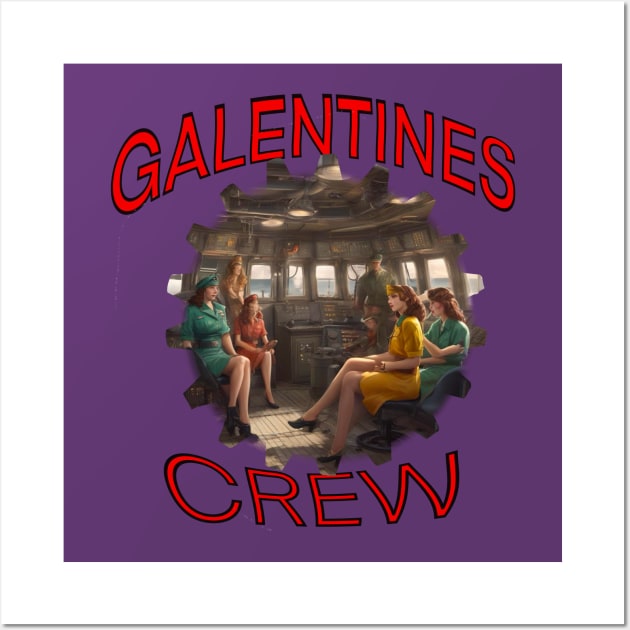 Galentines crew on ships bridge Wall Art by sailorsam1805